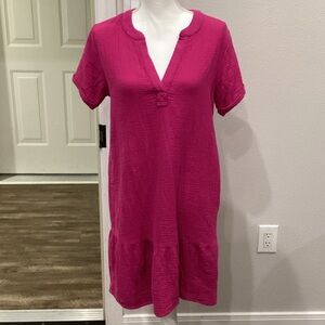 New bobi Dragonfruit Cotton Dress Magenta Size Medium (Item#D017)